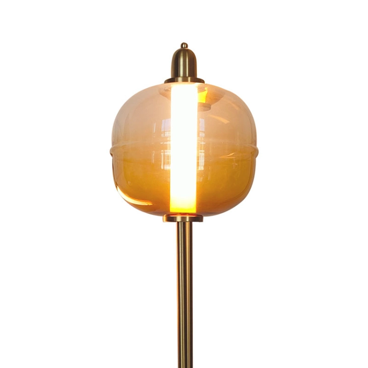 Hotel Luxury Gradient Brown Glass Floor Lamp for Living Room