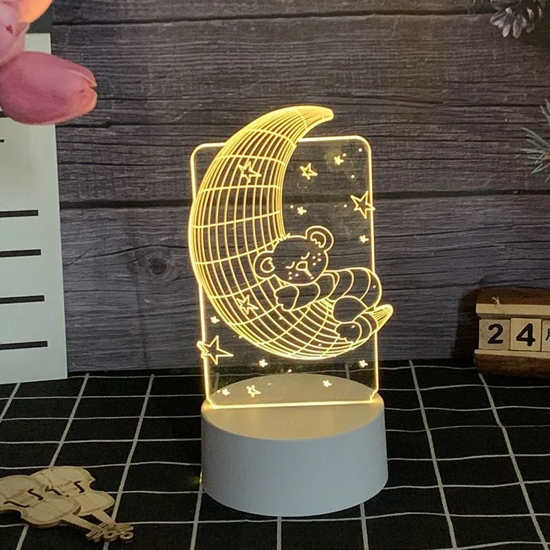 Hot Sale 3D Magic Illusion Table Lamp Acrylic Sheet for LED Light Nursery Kids Gift Unicorn LED Night Light
