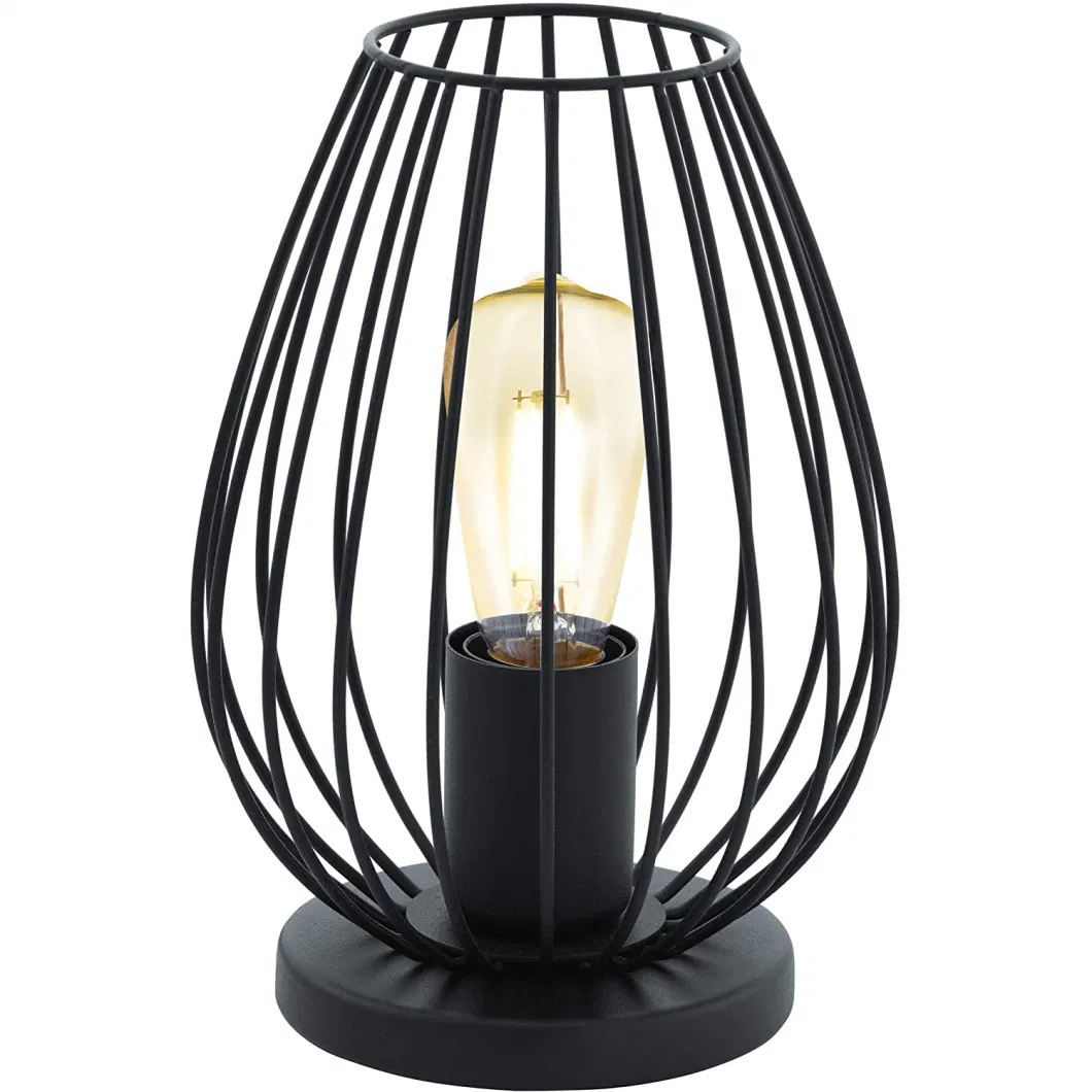 Black Metal Art Design Wrought Iron Craft Cage Table Lamp