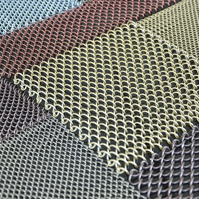Coiled Wire Fabric Metal Mesh Curtain Metal Coil Drapery for Home Decor