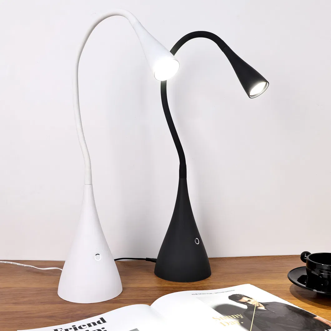 European Wholesale Minimalist Art Design Gooseneck Foldable Business Decorative Illuminating LED Desk Lamp for Creative Gift
