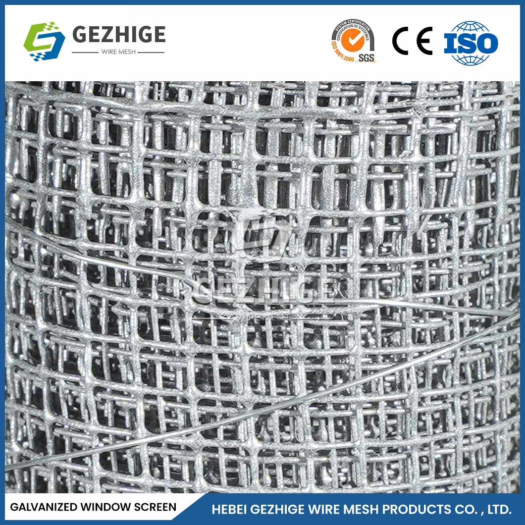 Gezhige Non See Through Window Screen Manufacturing 16 X 16 Mesh Zinc Plated Wire Mesh Drapery Window Screen China Easy Install Zinc-Plated Woven Wire Mesh