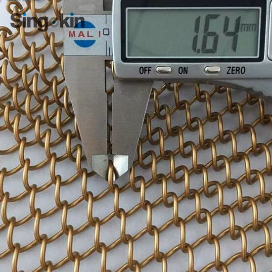 Coiled Wire Fabric Metal Mesh Curtain Metal Coil Drapery for Home Decor