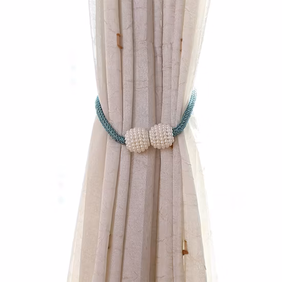 Strong Magnetic Curtain Tiebacks Pearl Decorative Rope Window Holdbacks