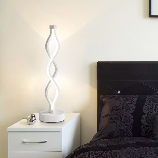 Modern Nordic Mini Home Decoration Bedroom Reading Desktop Night Aluminum PVC Wake up LED Table Lamp